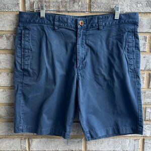 Robert Graham Blue Cotton Flat Front Chino Shorts Men's Size 36